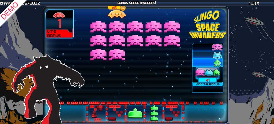 Slingo Space Invaders Gioco Bonus