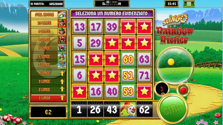 Slingo Rainbow Riches Goldbet Gameplay